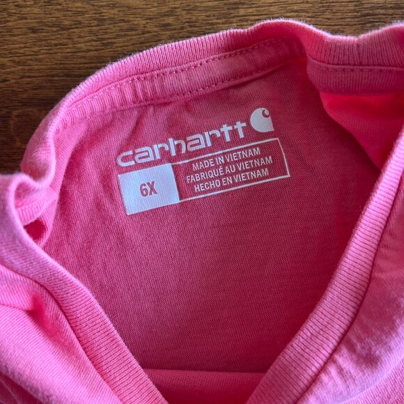 Carhartt pink horse shirt w/ repair 6X - Picture 3 of 9